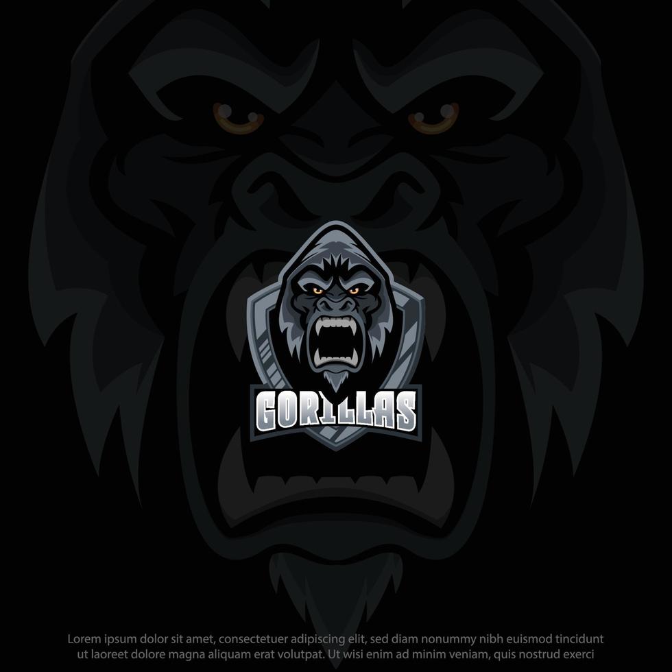 gorilas mascota mejor diseño de logotipo buen uso para símbolo identidad emblema insignia marca y más vector