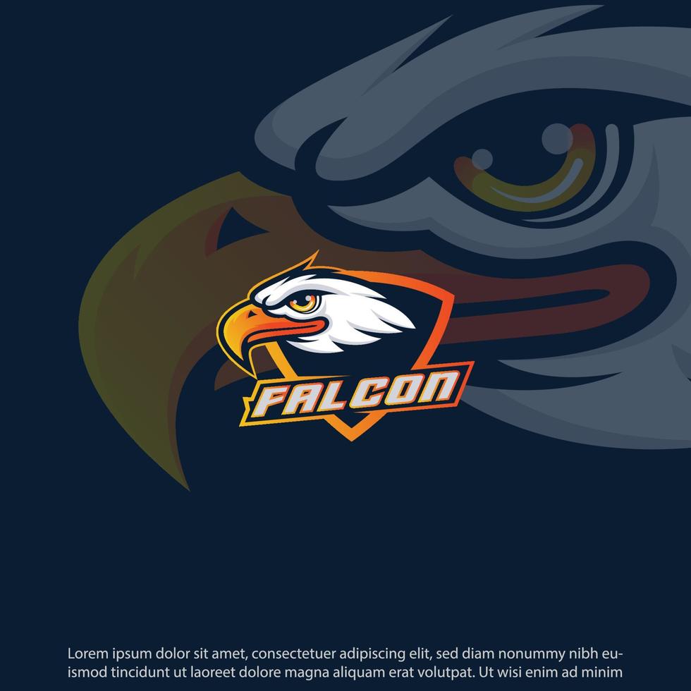 mascota de halcón mejor diseño de logotipo buen uso para símbolo identidad emblema insignia marca y más vector