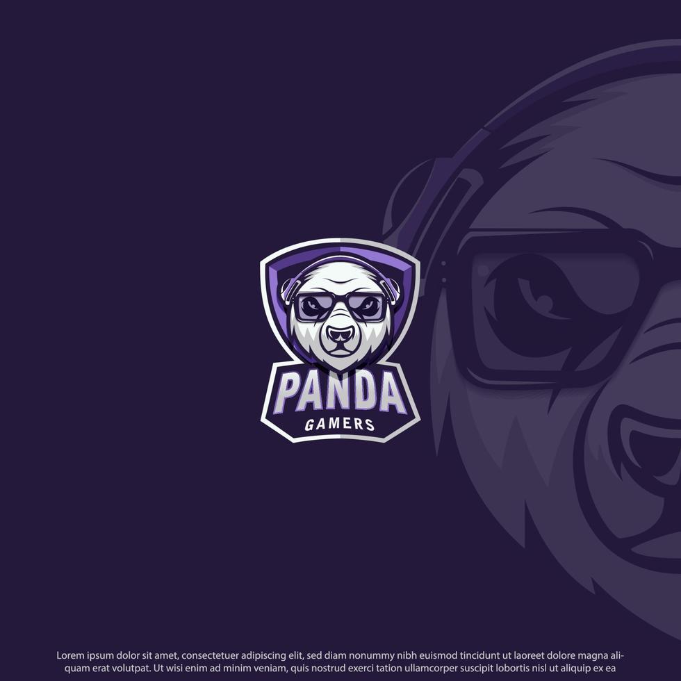 panda juego mascota mejor diseño de logotipo buen uso para símbolo emblema insignia de identidad y más vector