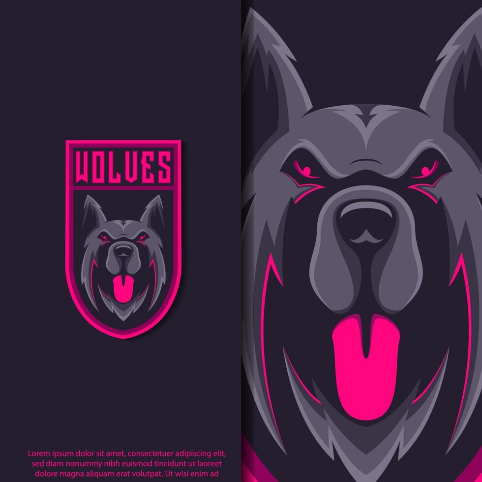 lobos mascota mejor diseño de logotipo buen uso para símbolo emblema insignia de identidad y más vector