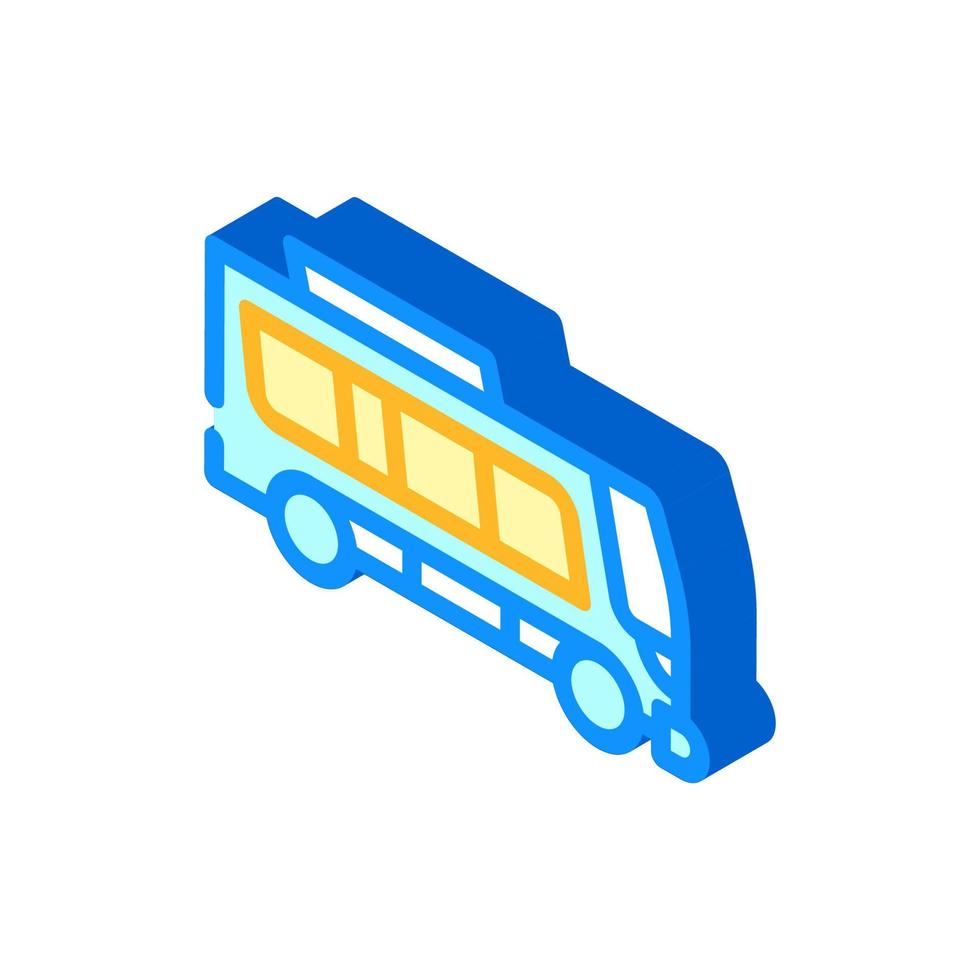 autobús eléctrico transporte público icono isométrico ilustración vectorial vector