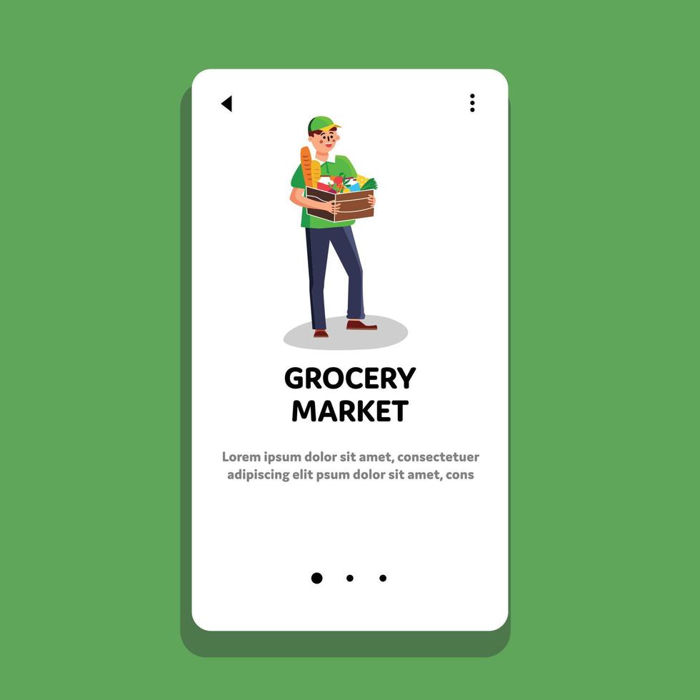 Grocery Market Products Package Delivery Vector Illustration