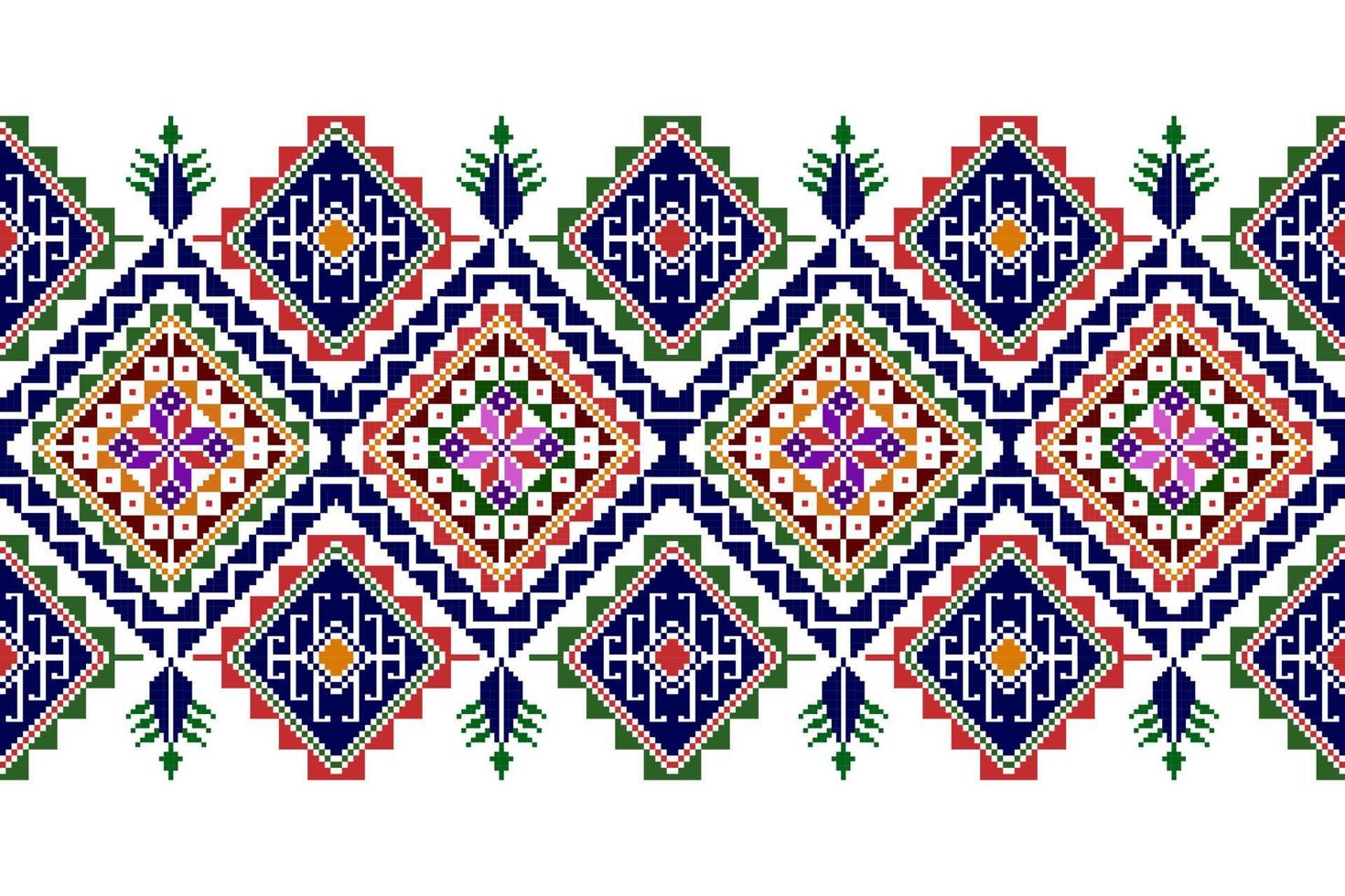 Ikat abstract geometric ethnic textile seamless pattern design. Aztec fabric carpet mandala ornaments textile decorations wallpaper. Tribal boho native turkey textile traditional embroidery vector. vector