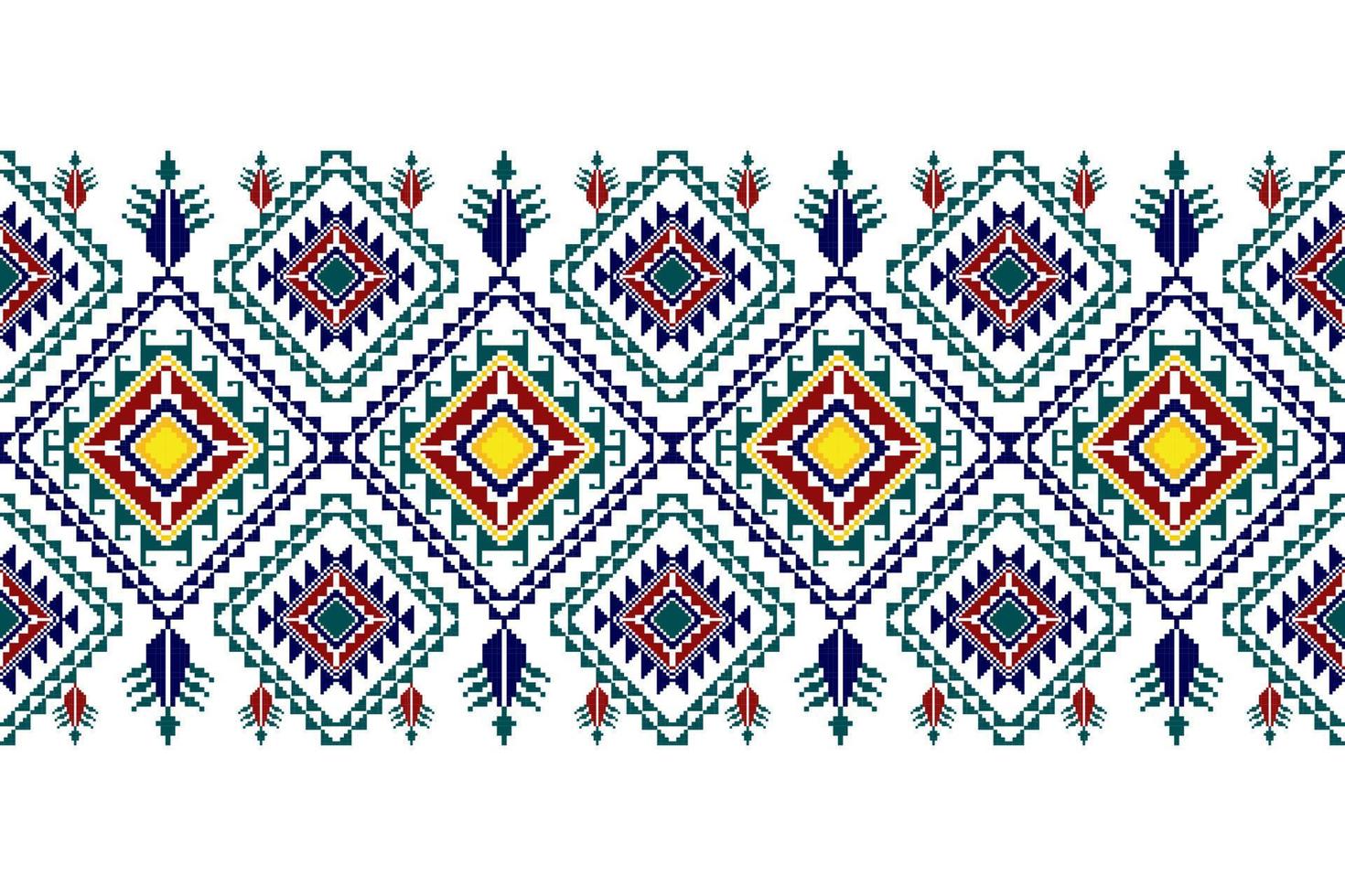 Ikat abstract geometric ethnic textile seamless pattern design. Aztec fabric carpet mandala ornaments textile decorations wallpaper. Tribal boho native turkey textile traditional embroidery vector. vector