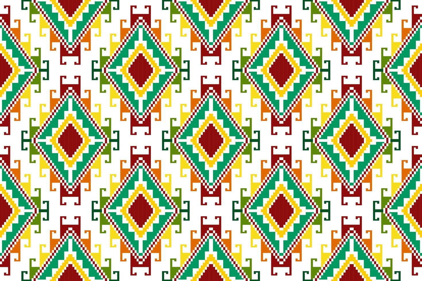 ikat abstracto geométrico étnico textil diseño de patrones sin fisuras. alfombra de tela azteca adornos de mandala decoraciones textiles papel tapiz. vector de bordado tradicional textil de pavo nativo boho tribal.