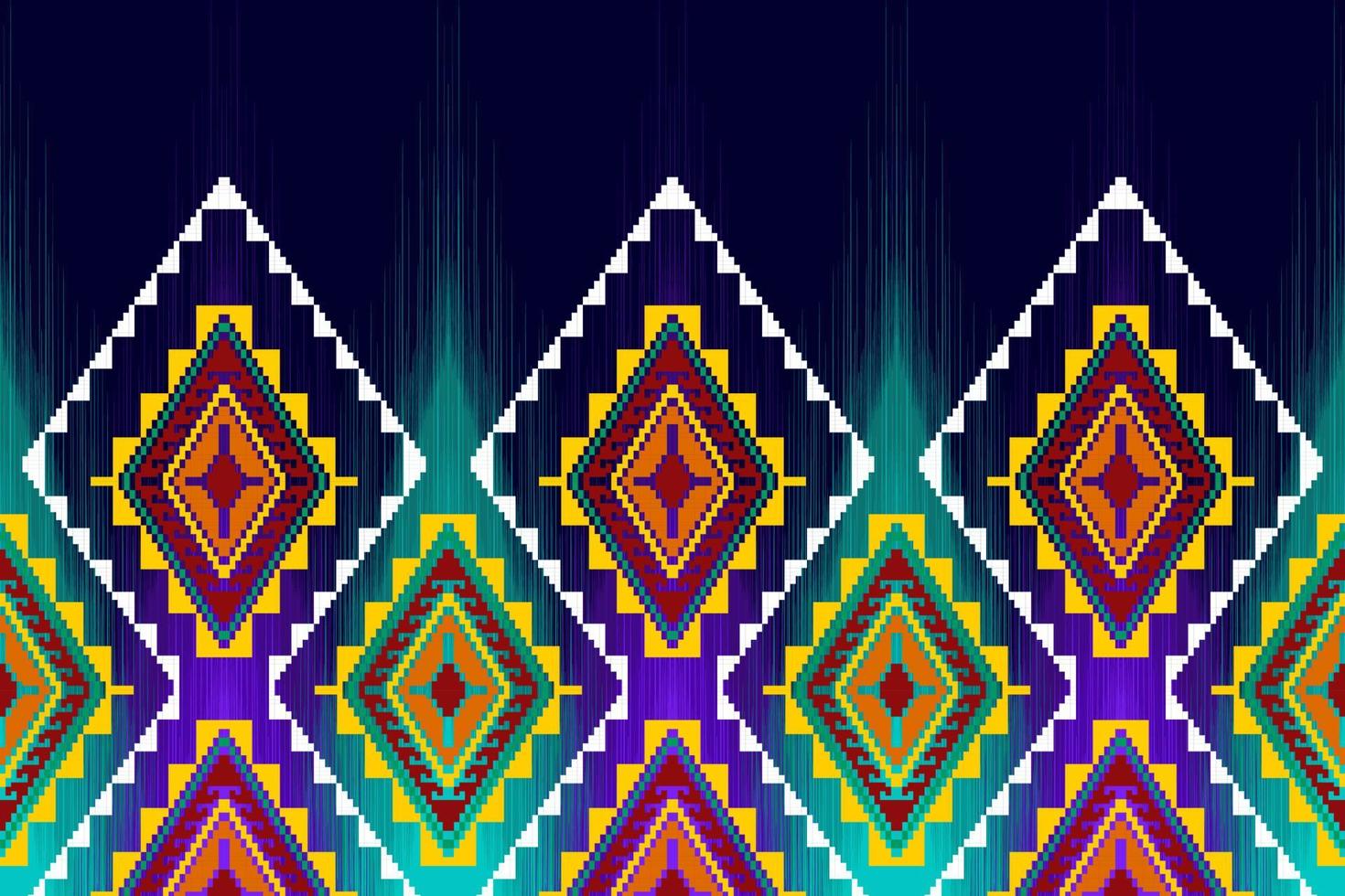 Ikat abstract geometric ethnic textile seamless pattern design. Aztec fabric carpet mandala ornaments textile decorations wallpaper. Tribal boho native turkey textile traditional embroidery vector. vector