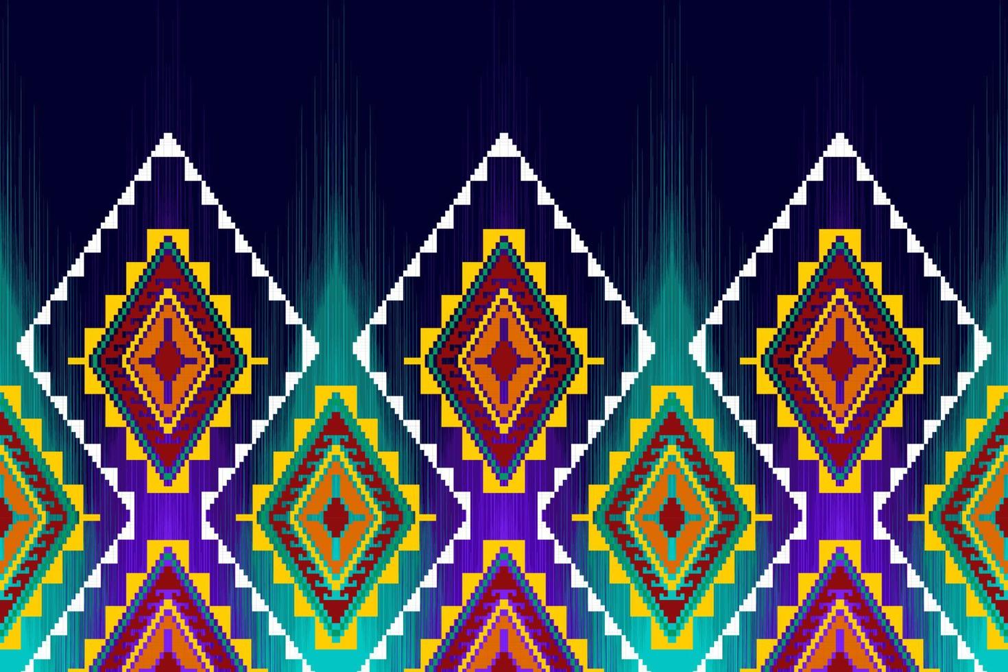 ikat abstracto geométrico étnico textil diseño de patrones sin fisuras. alfombra de tela azteca adornos de mandala decoraciones textiles papel tapiz. vector de bordado tradicional textil de pavo nativo boho tribal.