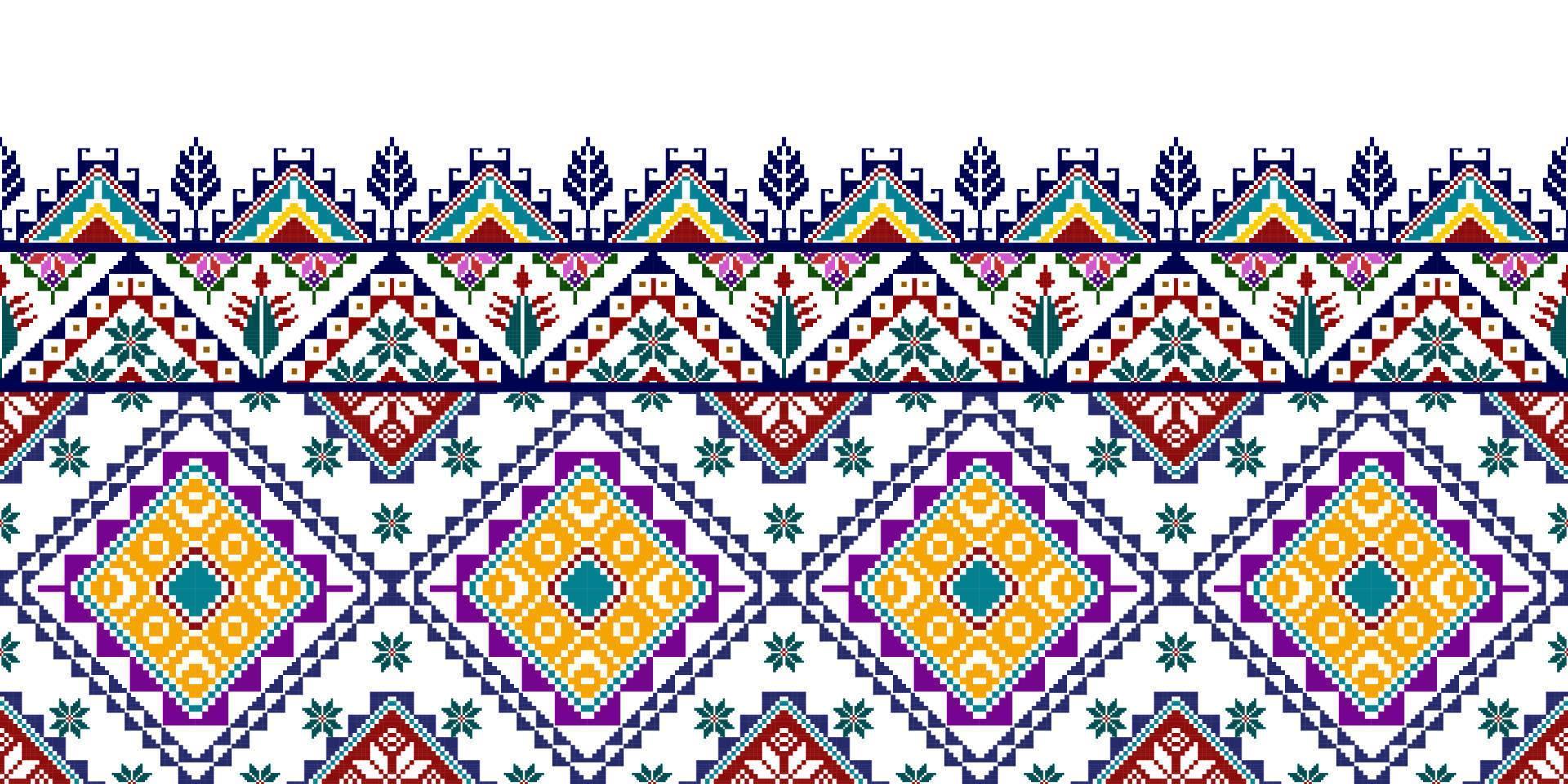 Ikat ethnic seamless pattern design. Aztec fabric carpet mandala ornaments textile decorations wallpaper. Tribal boho native ethnic turkey traditional embroidery vector background