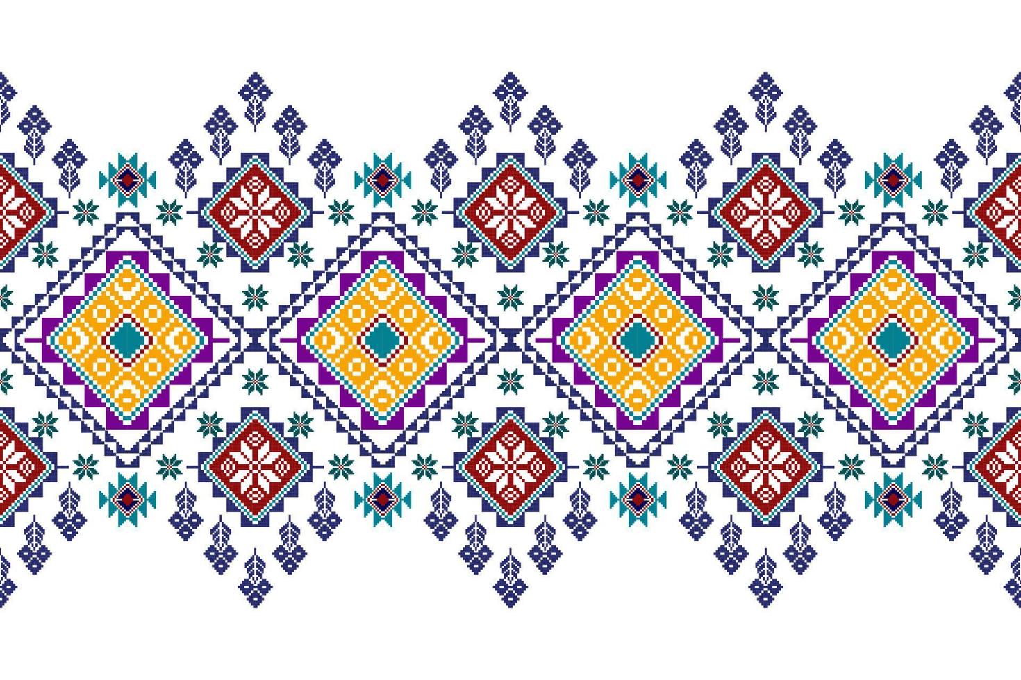 Ikat ethnic seamless pattern design. Aztec fabric carpet mandala ornaments textile decorations wallpaper. Tribal boho native ethnic turkey traditional embroidery vector background