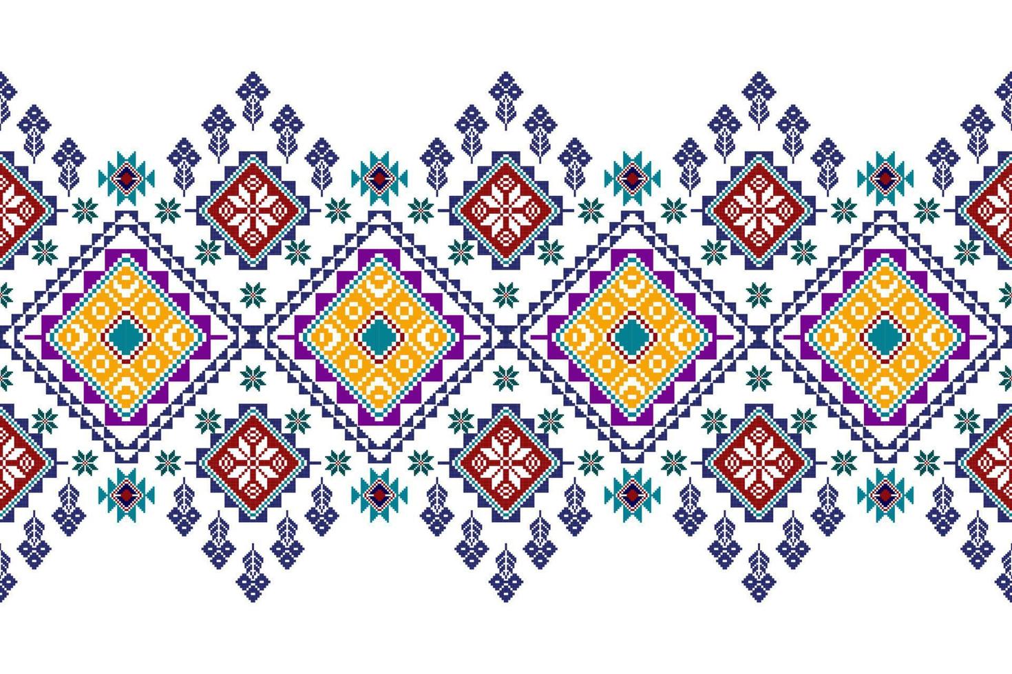 Ikat ethnic seamless pattern design. Aztec fabric carpet mandala ornaments textile decorations wallpaper. Tribal boho native ethnic turkey traditional embroidery vector background