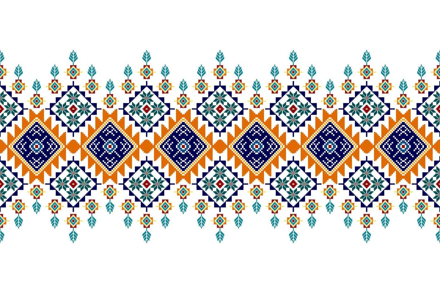 Ikat ethnic seamless pattern design. Aztec fabric carpet mandala ornaments textile decorations wallpaper. Tribal boho native ethnic turkey traditional embroidery vector background
