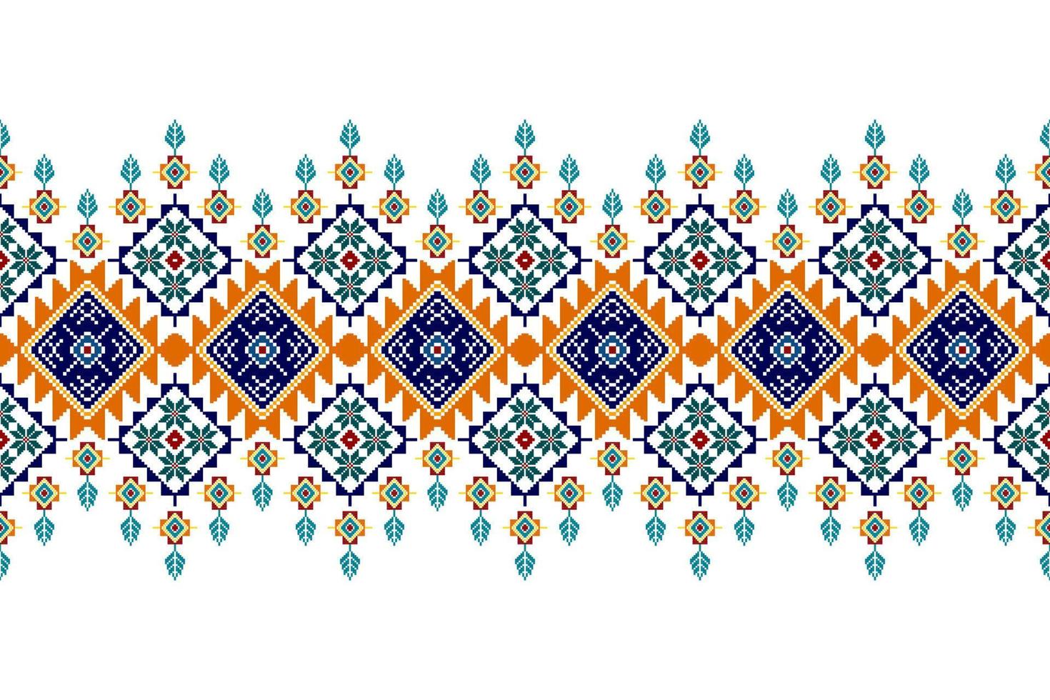 Ikat ethnic seamless pattern design. Aztec fabric carpet mandala ornaments textile decorations wallpaper. Tribal boho native ethnic turkey traditional embroidery vector background