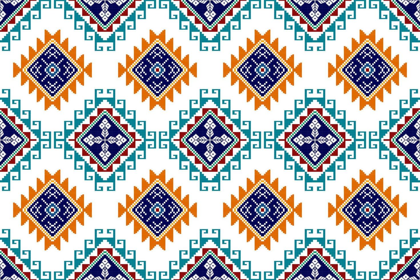 Ikat ethnic seamless pattern design. Aztec fabric carpet mandala ornaments textile decorations wallpaper. Tribal boho native ethnic turkey traditional embroidery vector background