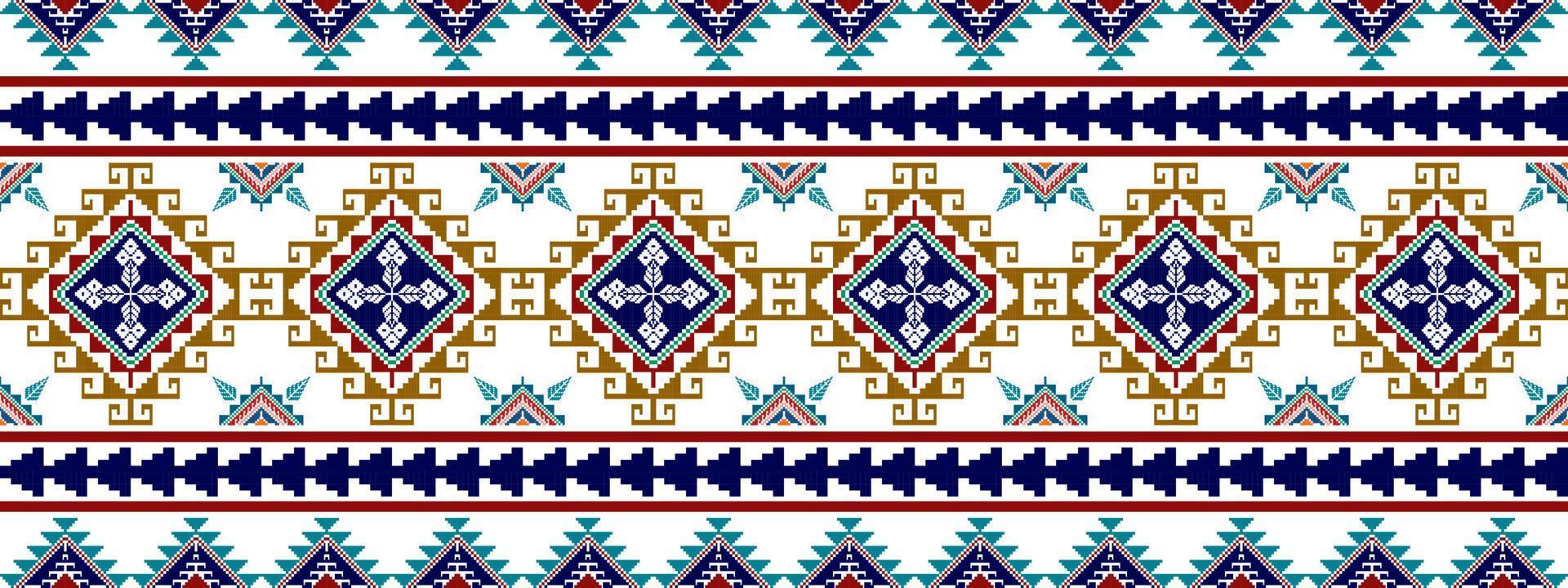 Ikat ethnic seamless pattern design. Aztec fabric carpet mandala ornaments textile decorations wallpaper. Tribal boho native ethnic turkey traditional embroidery vector background