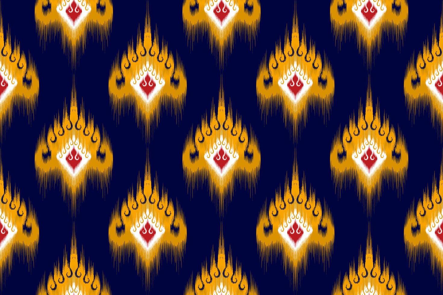 diseño de patrones sin fisuras étnicos ikat. alfombra de tela azteca adornos de mandala decoraciones textiles papel tapiz. fondo de vector de bordado tradicional de pavo étnico nativo boho tribal