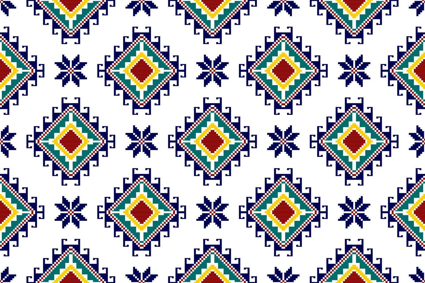 Ikat abstract geometric ethnic textile seamless pattern design. Aztec fabric carpet mandala ornaments textile decorations wallpaper. Tribal boho native turkey textile traditional embroidery vector. vector