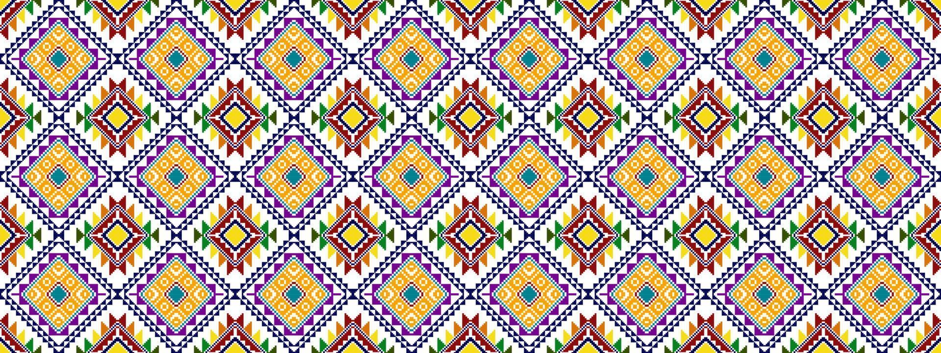 Ikat ethnic seamless pattern design. Aztec fabric carpet mandala ornaments textile decorations wallpaper. Tribal boho native ethnic turkey traditional embroidery vector background