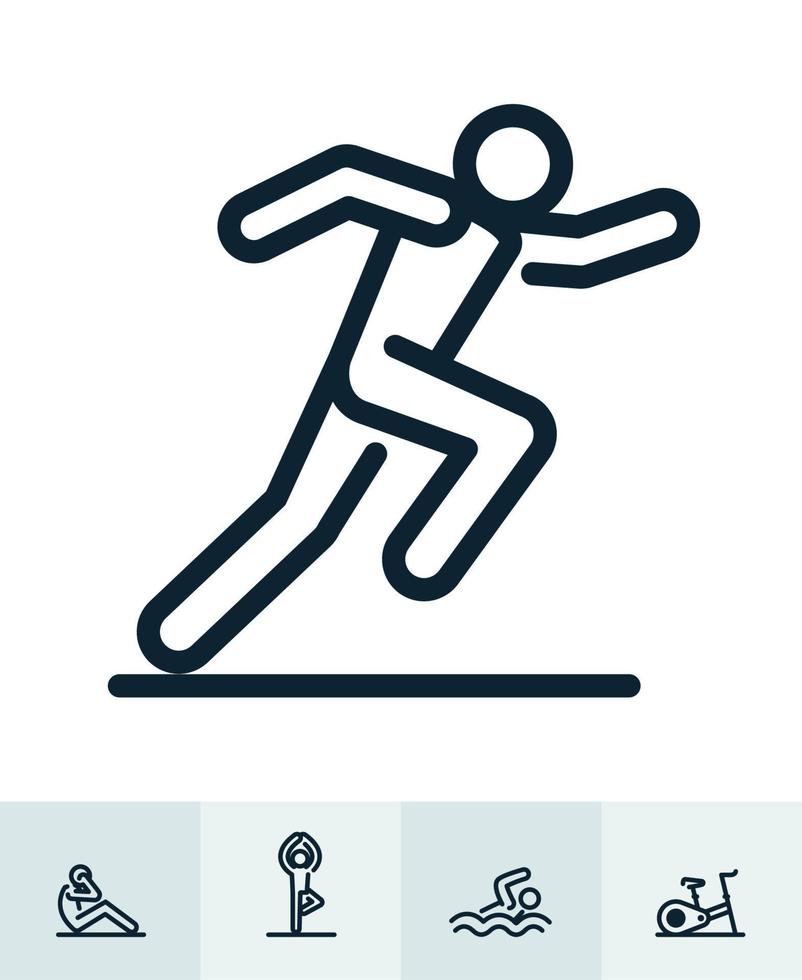 iconos de fitness con fondo blanco vector