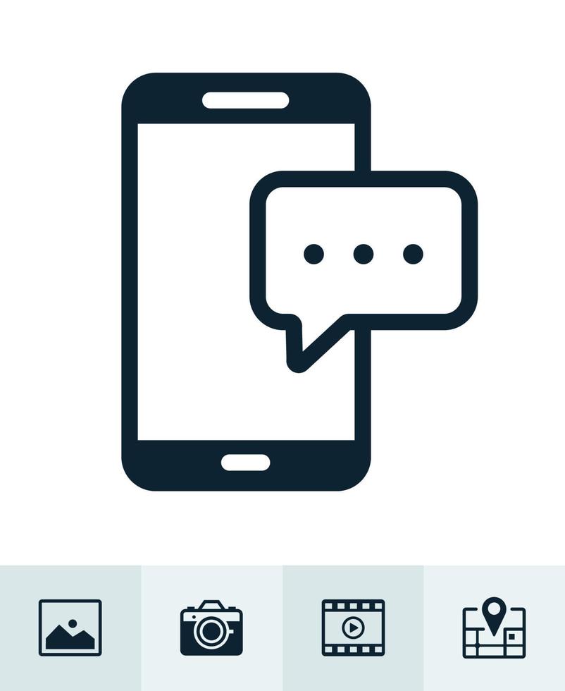 Chat application icons with White Background vector