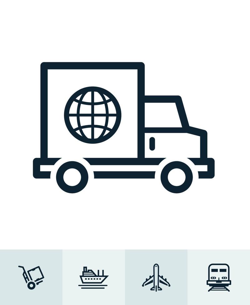 Shipping and Logistics icons with White Background vector