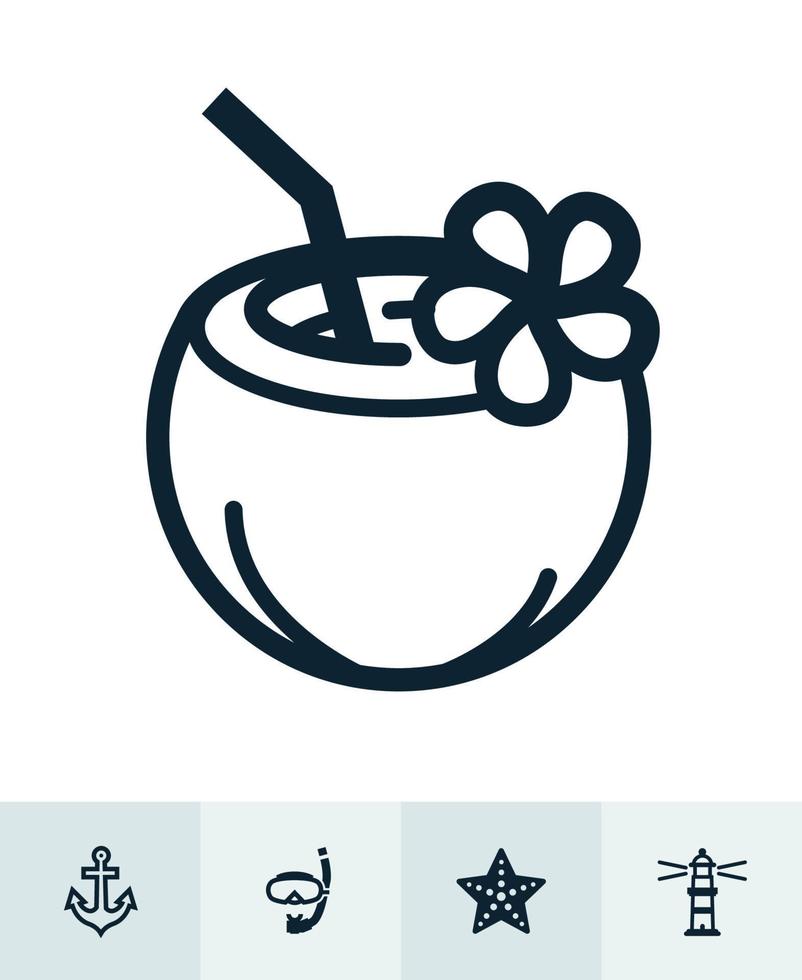 Summer and beach Icons with White Background vector