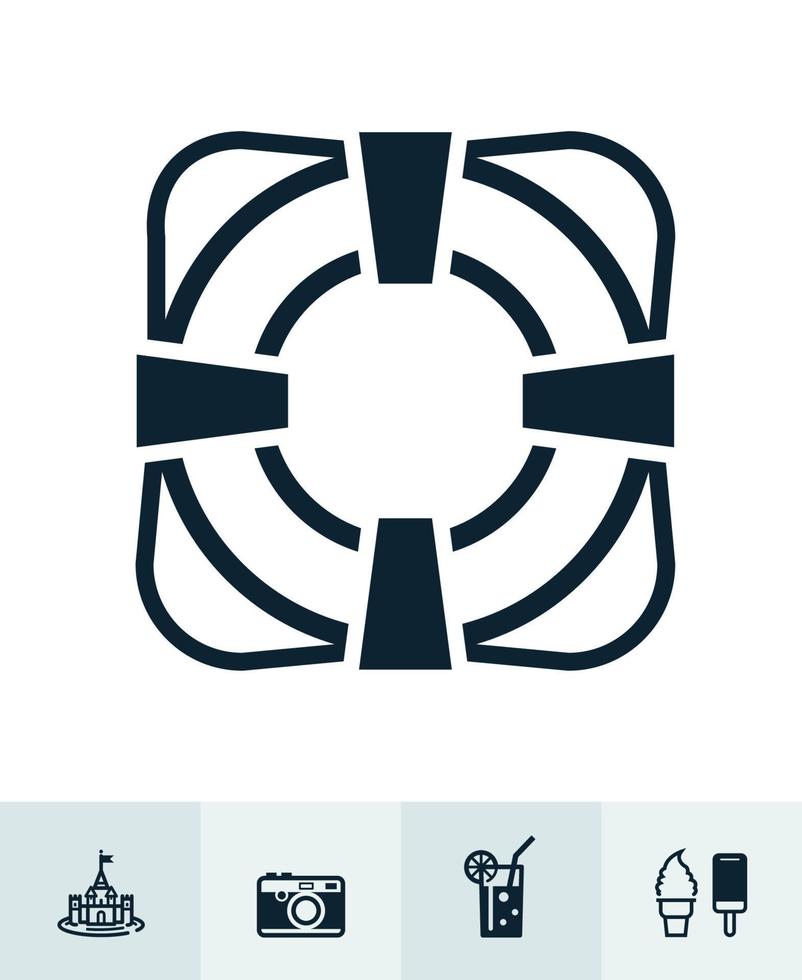 Summer and beach Icons with White Background vector