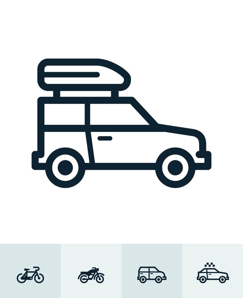 iconos de transporte y vehículos con fondo blanco vector