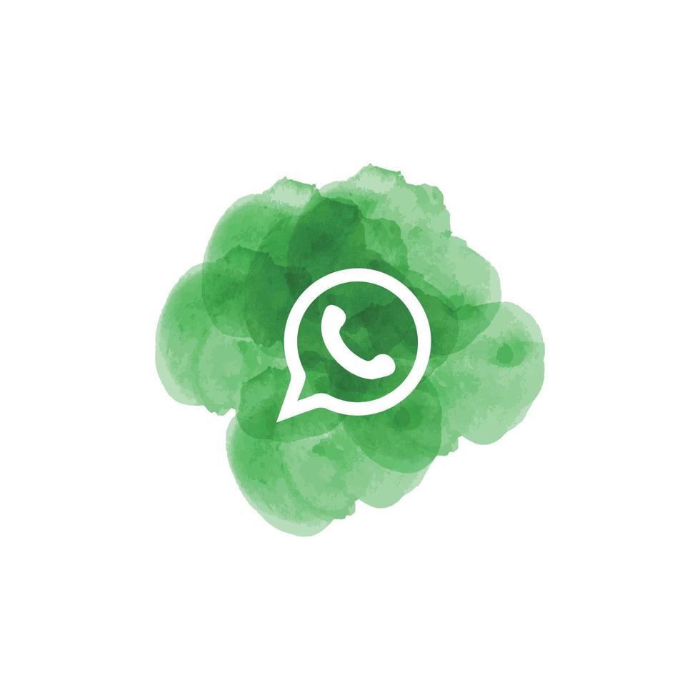 icono de logotipo de whatsapp messenger acuarela vector