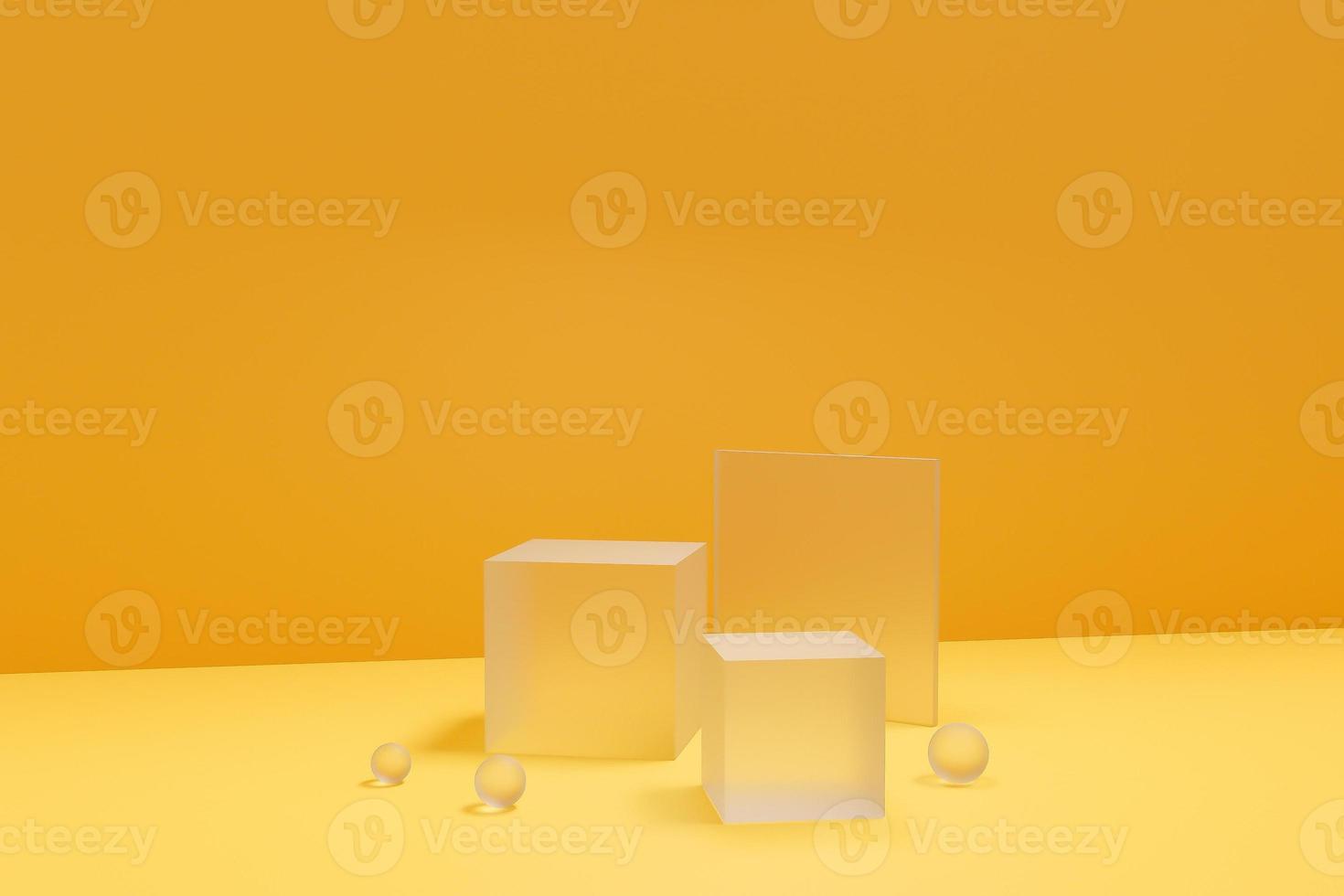 3D rendering scene with podium and abstract background. podium for cosmetic product presentation. photo