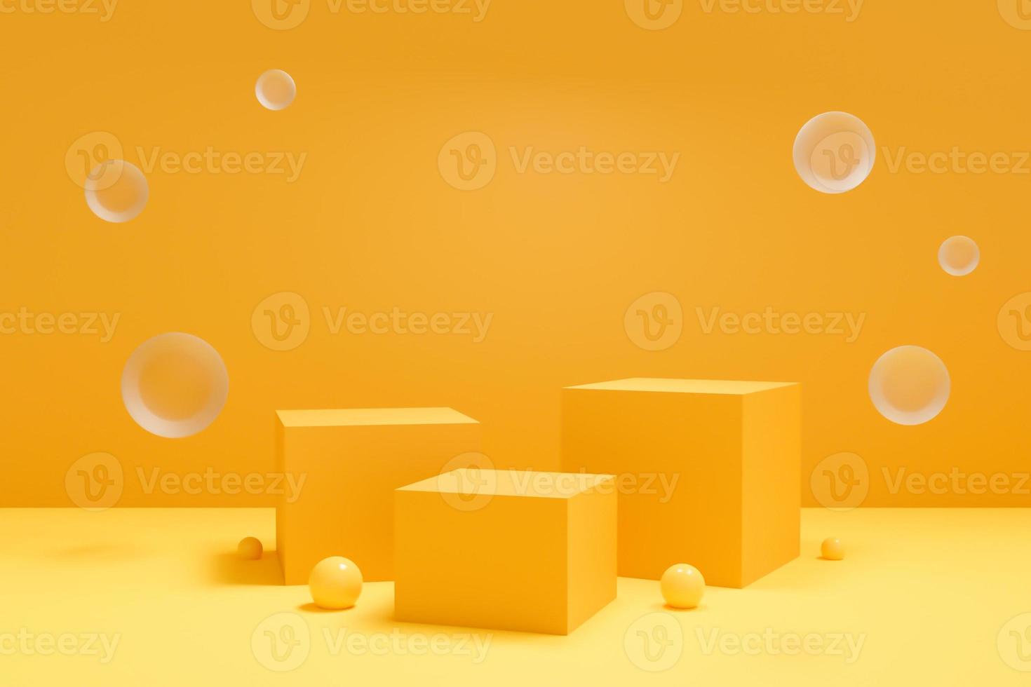 3D rendering scene with podium and abstract background. podium for cosmetic product presentation. photo