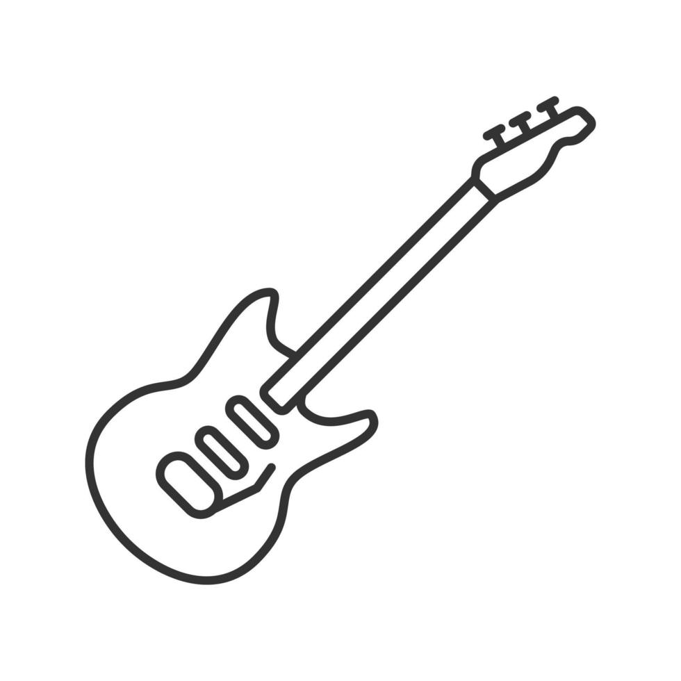 Electric guitar linear icon. Thin line illustration. Contour symbol. Vector isolated outline drawing