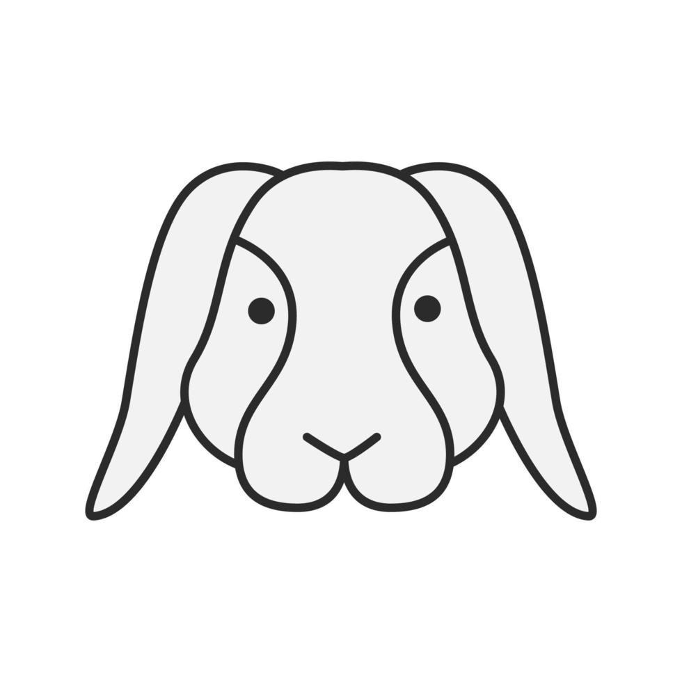 icono de color de conejo enano. conejito. liebre. ilustración vectorial aislada vector
