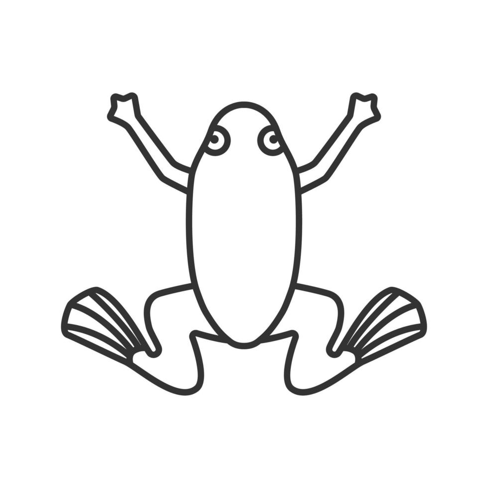 Frog linear icon. Thin line illustration. Toad. Contour symbol. Vector isolated outline drawing