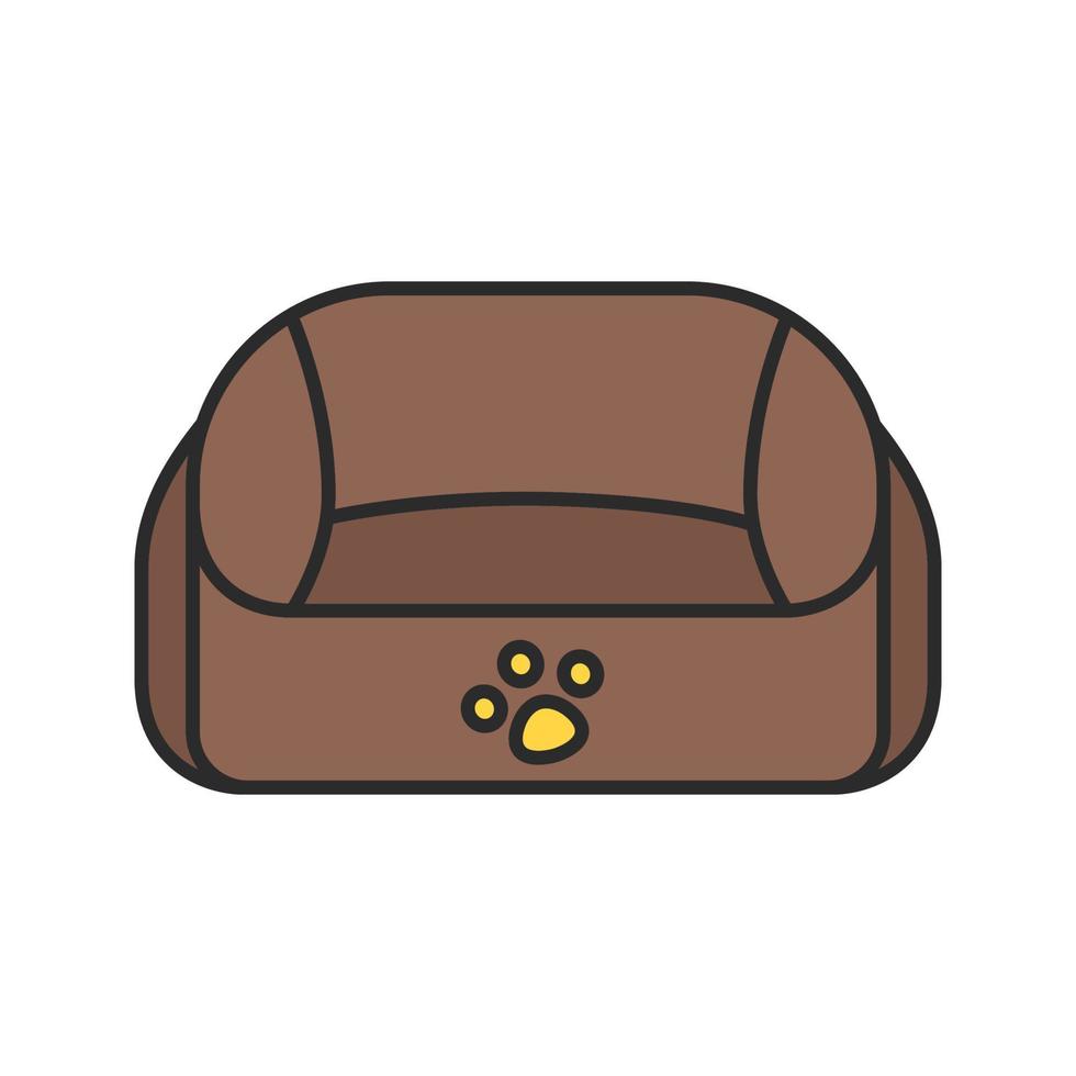Pet bed color icon. Isolated vector illustration