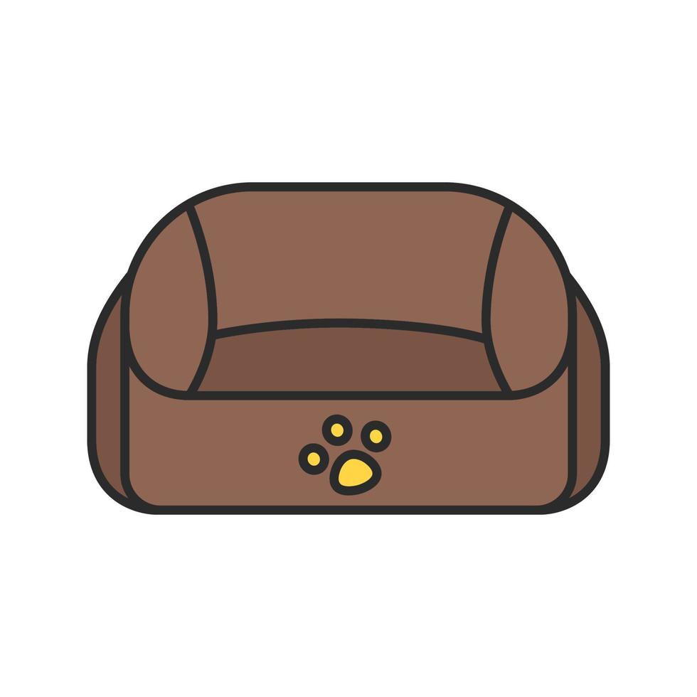 icono de color de la cama para mascotas. ilustración vectorial aislada vector