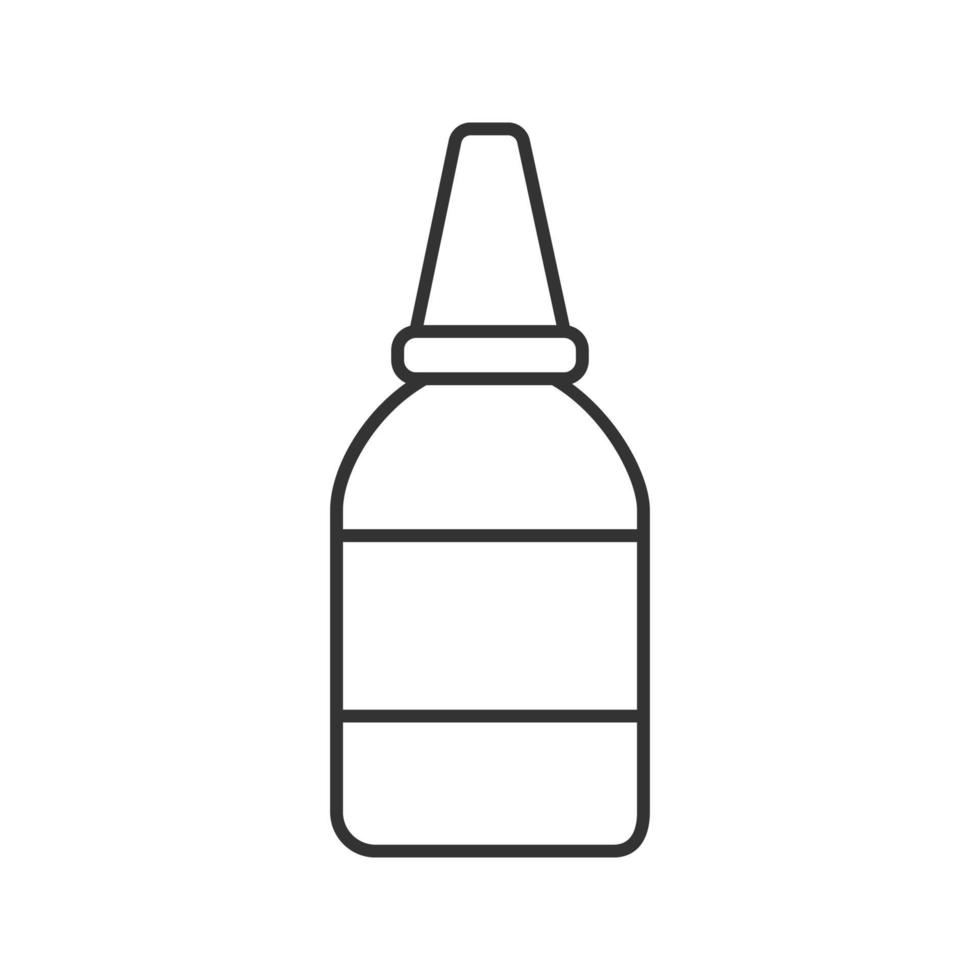 Eye or nasal drops linear icon. Thin line illustration. Contour symbol. Vector isolated outline drawing