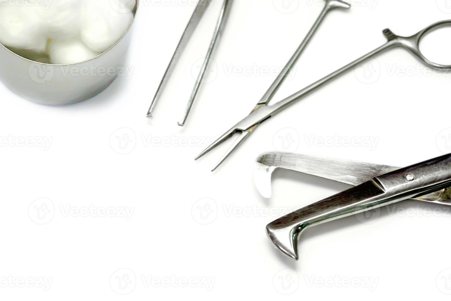 Medical equipment for cutting biopsy and hemorrhage in the operating room isolate on white background. photo