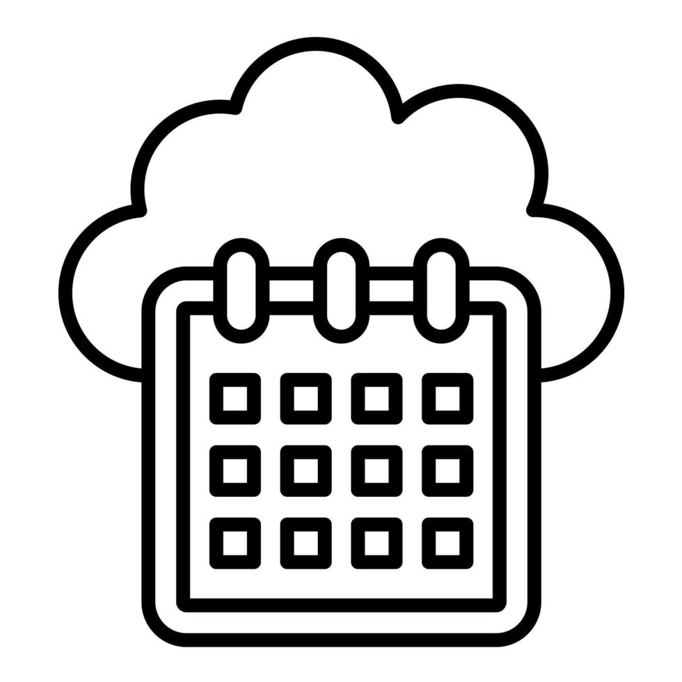 Cloud Calendar Line Icon vector