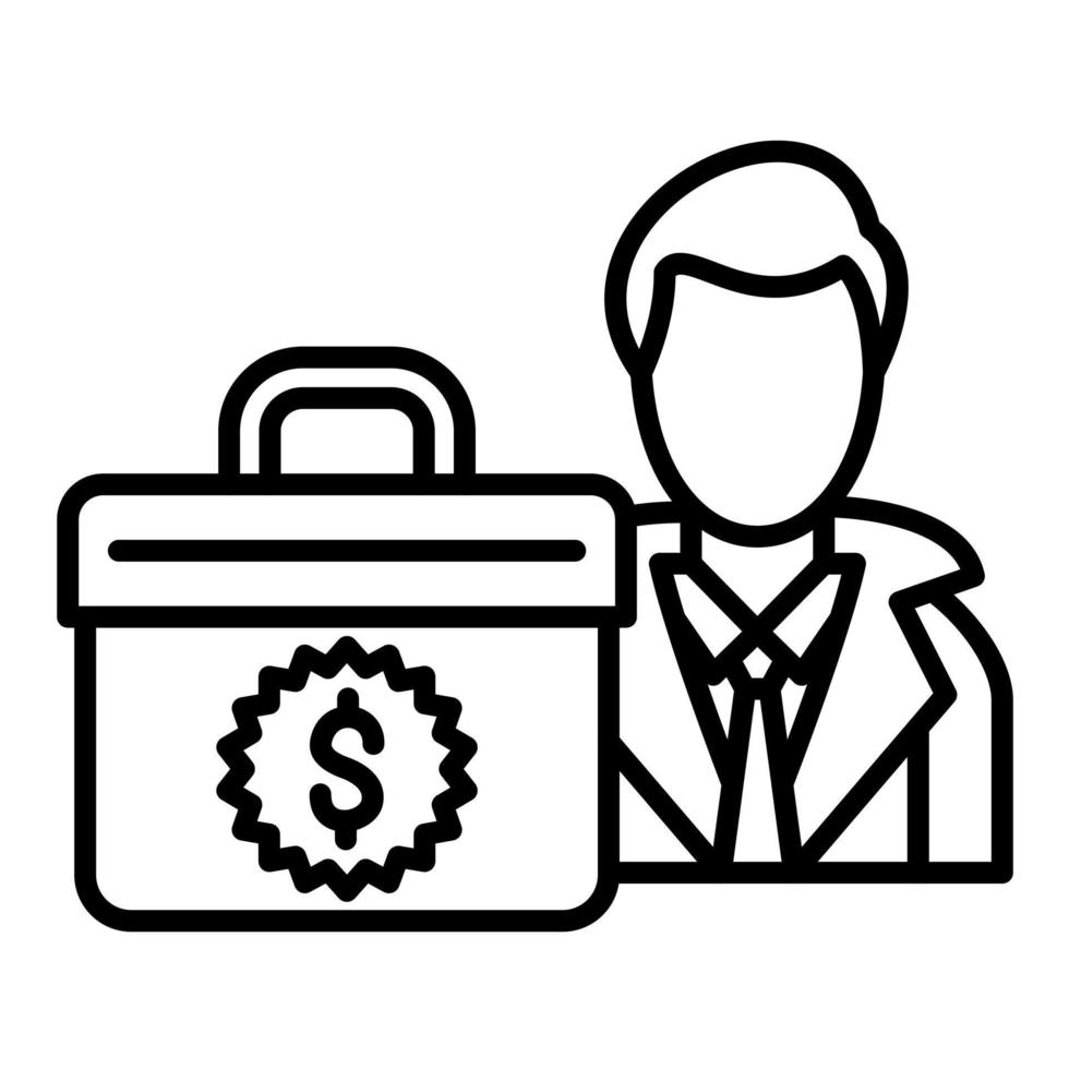 Businessman Line Icon vector