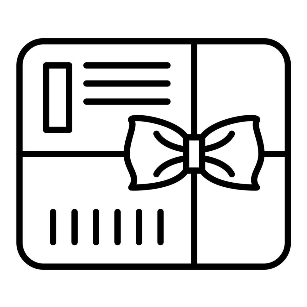 icono de línea de tarjeta de regalo vector