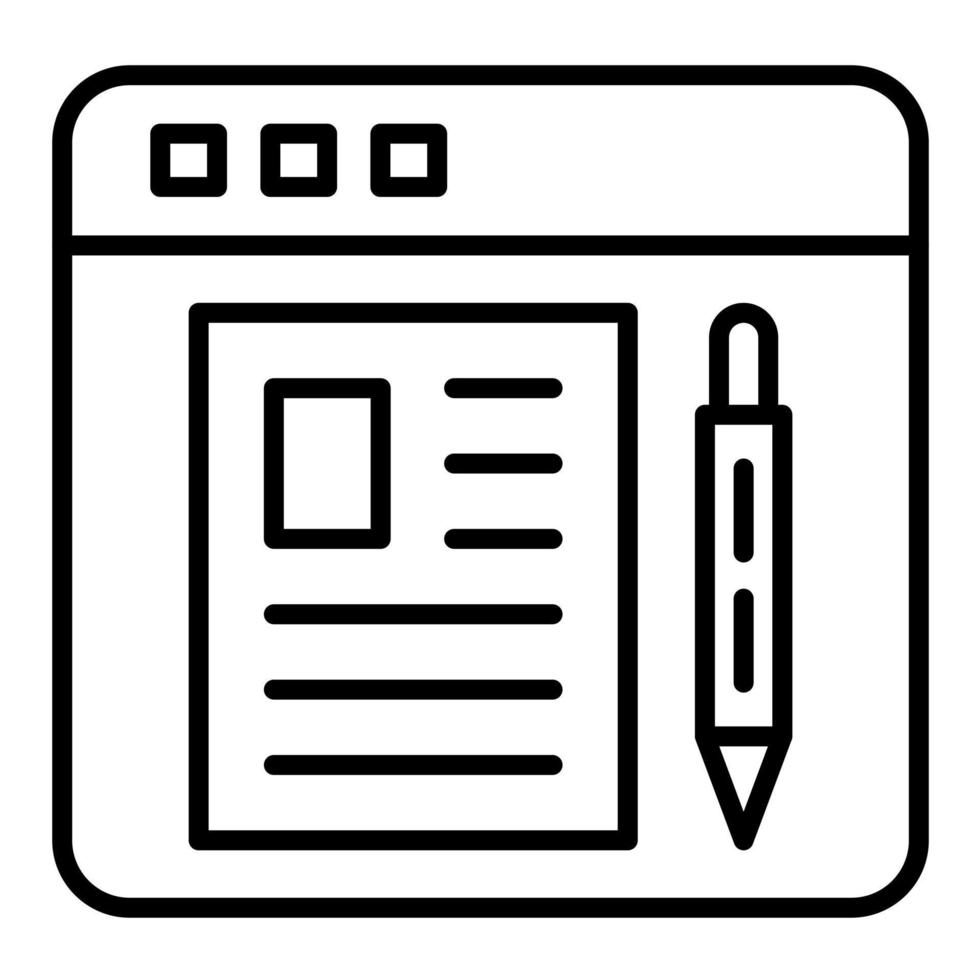 Website Blog Line Icon vector