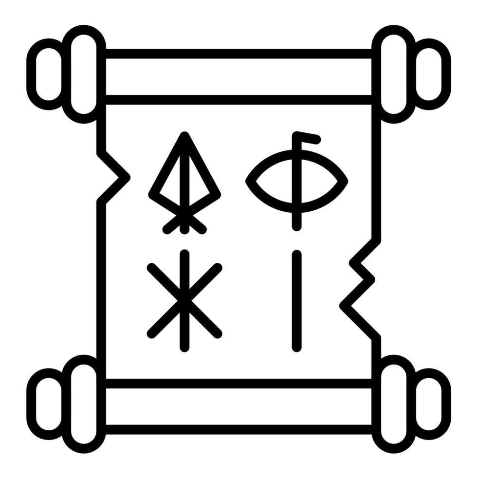 Runes Line Icon vector