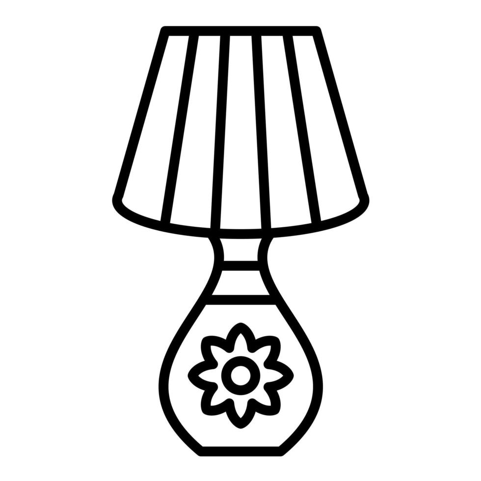 Table Lamp Line Icon vector