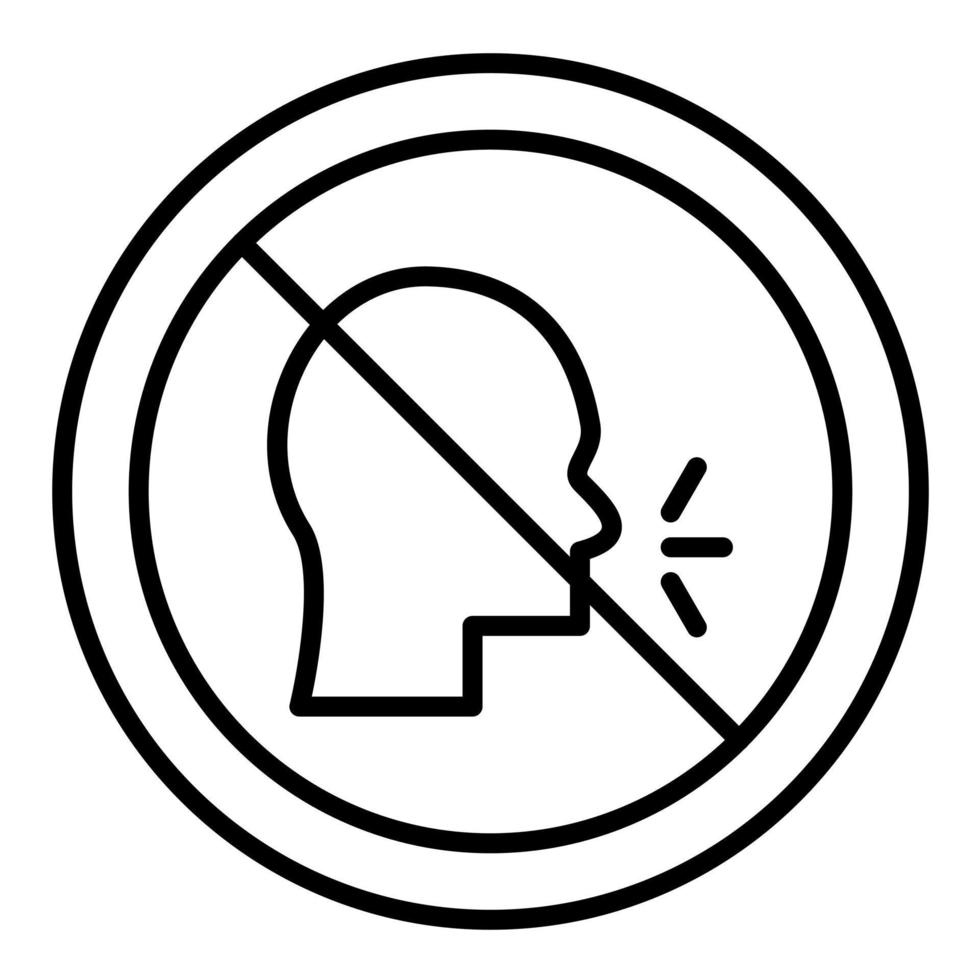 No Talking Line Icon vector