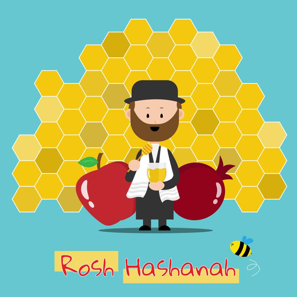 Rosh Hashanah Greeting Card. Suitable for Jewish New Year Events vector