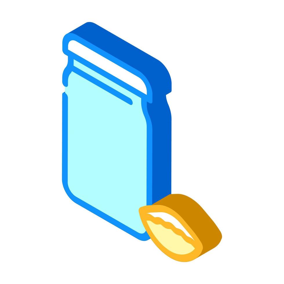 mini conchiglie rigate pasta isometric icon vector illustration