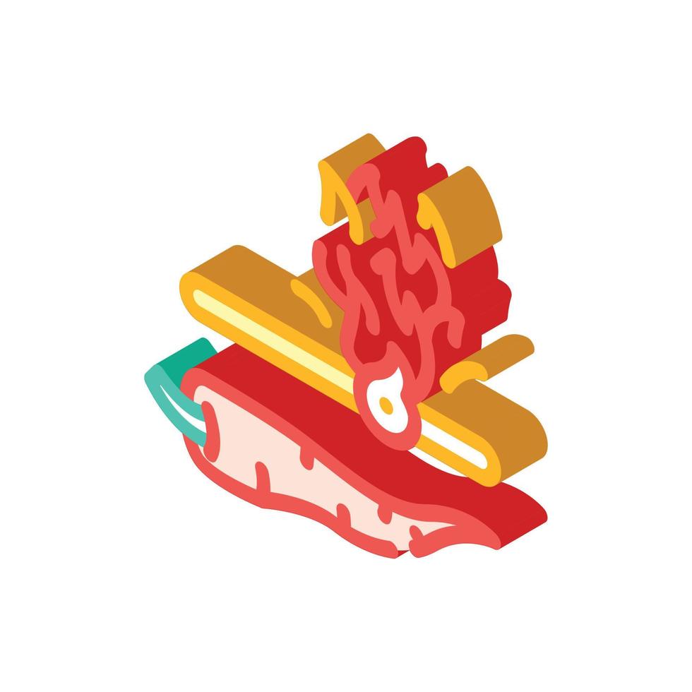 spicy vegetable burn scale isometric icon vector illustration