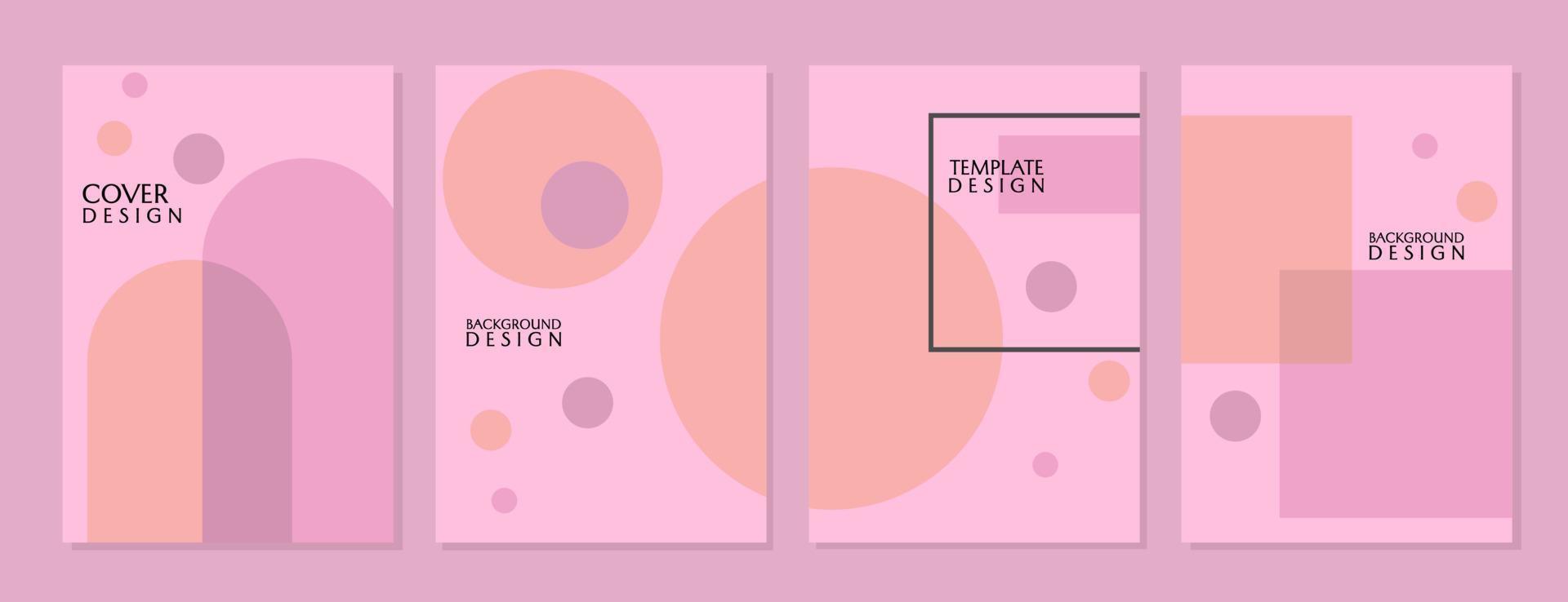 set of trendy and minimal pastel pink cover designs. background with shape elements. catalog page cover vector