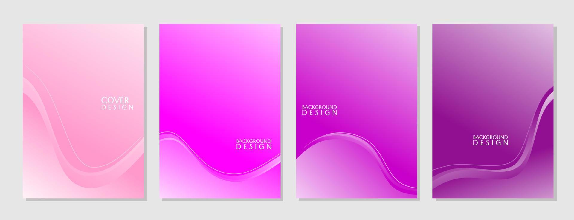 purple gradient color cover design set. elegant and beautiful background. for wedding invitation cover vector