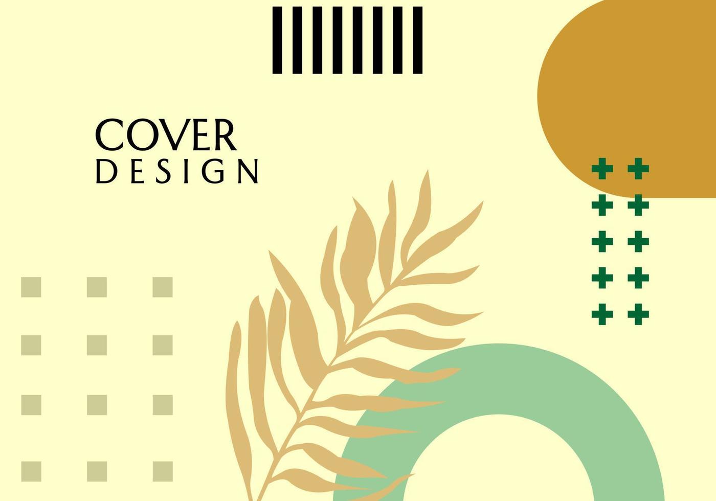 geometry vector design. brown aesthetic background with palm leaf ornaments. for cover design, website, banner